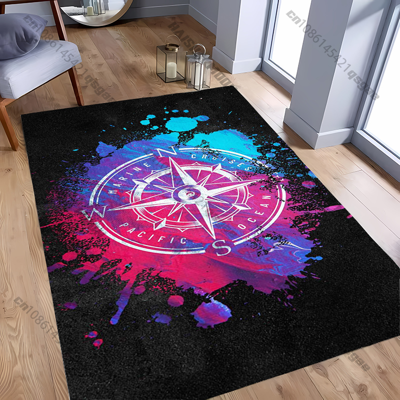 Luxury Home Textiles Usa - Compass Design Rug for Modern Spaces