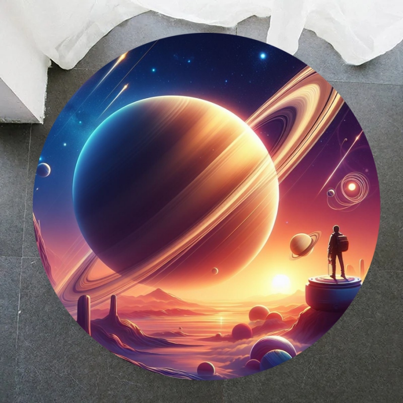 Galaxy Home Textiles - Galaxy Round Rug Universe Space Nebula