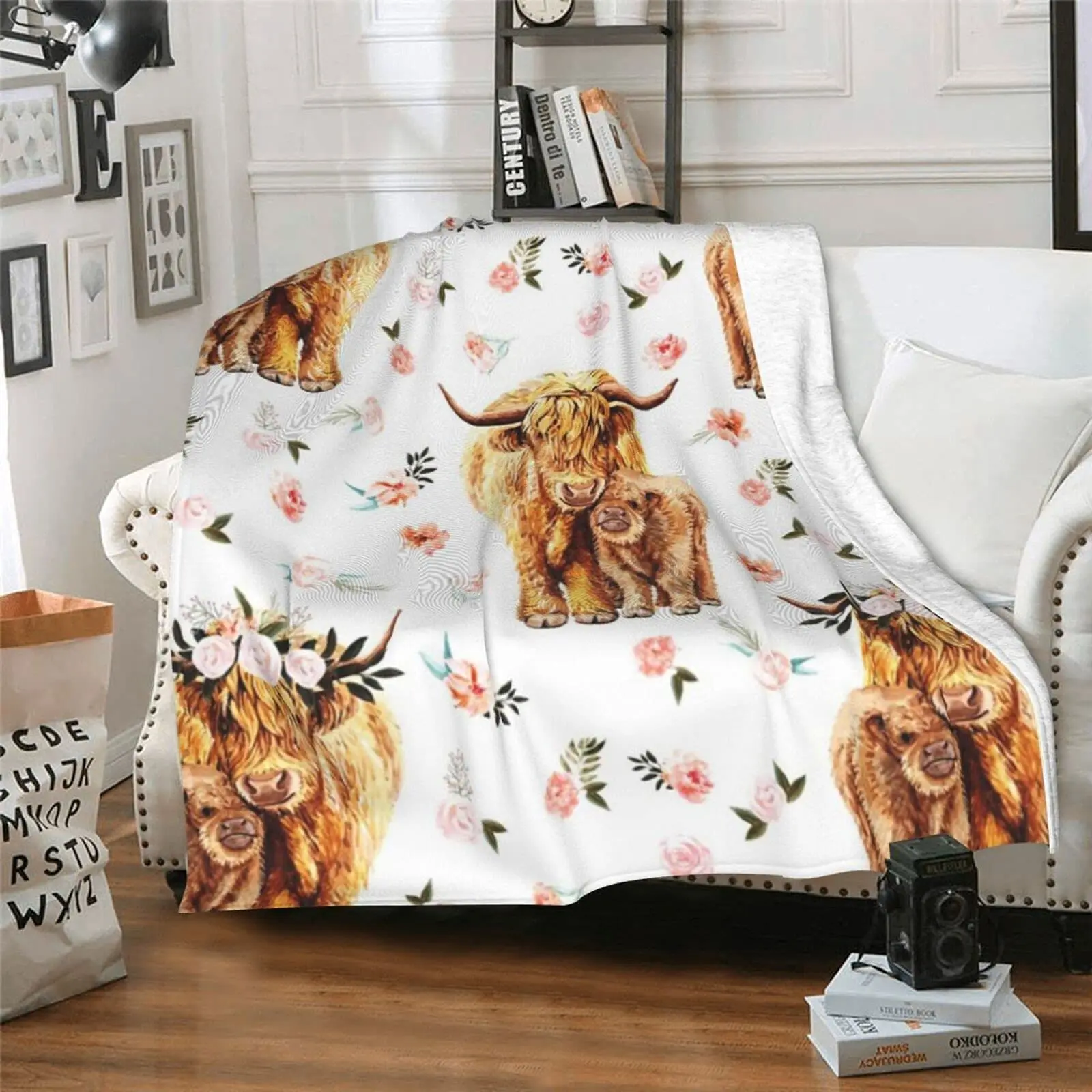 Highland Cow Blanket Animal Be - Highland Home Textiles recension och pris
