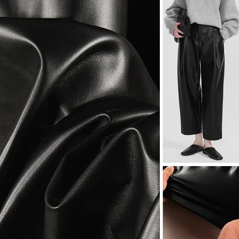 Suede PU Leather Fabric Black  - Home Textiles Wholesale recension och pris