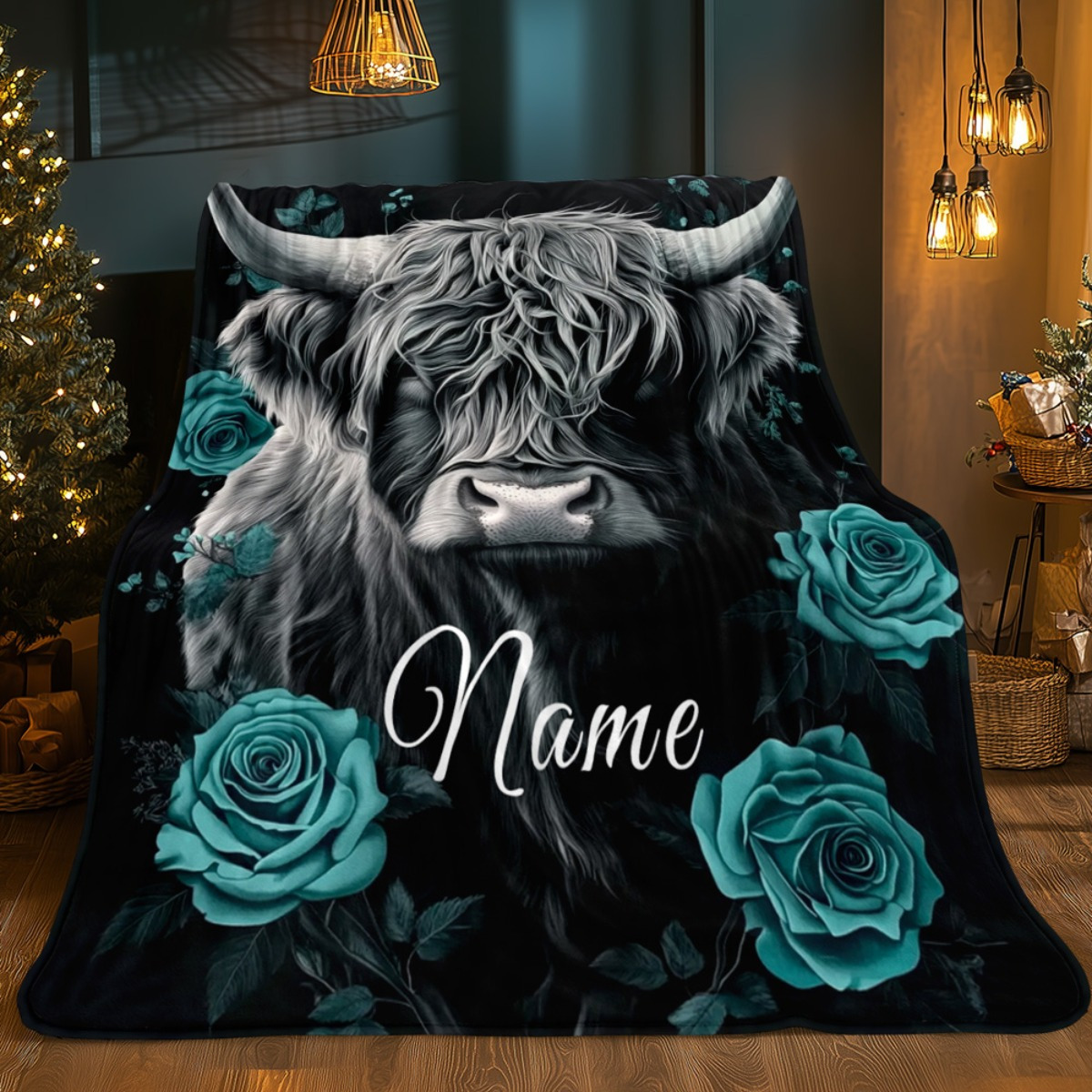 Personalized Highland Cow Blan - Highland Home Textiles recension och pris