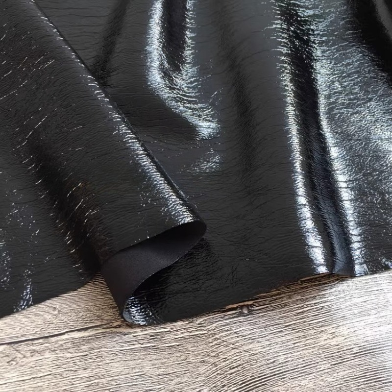 Pure Black Texture PU Leather  - Home Textiles Wholesale recension och pris