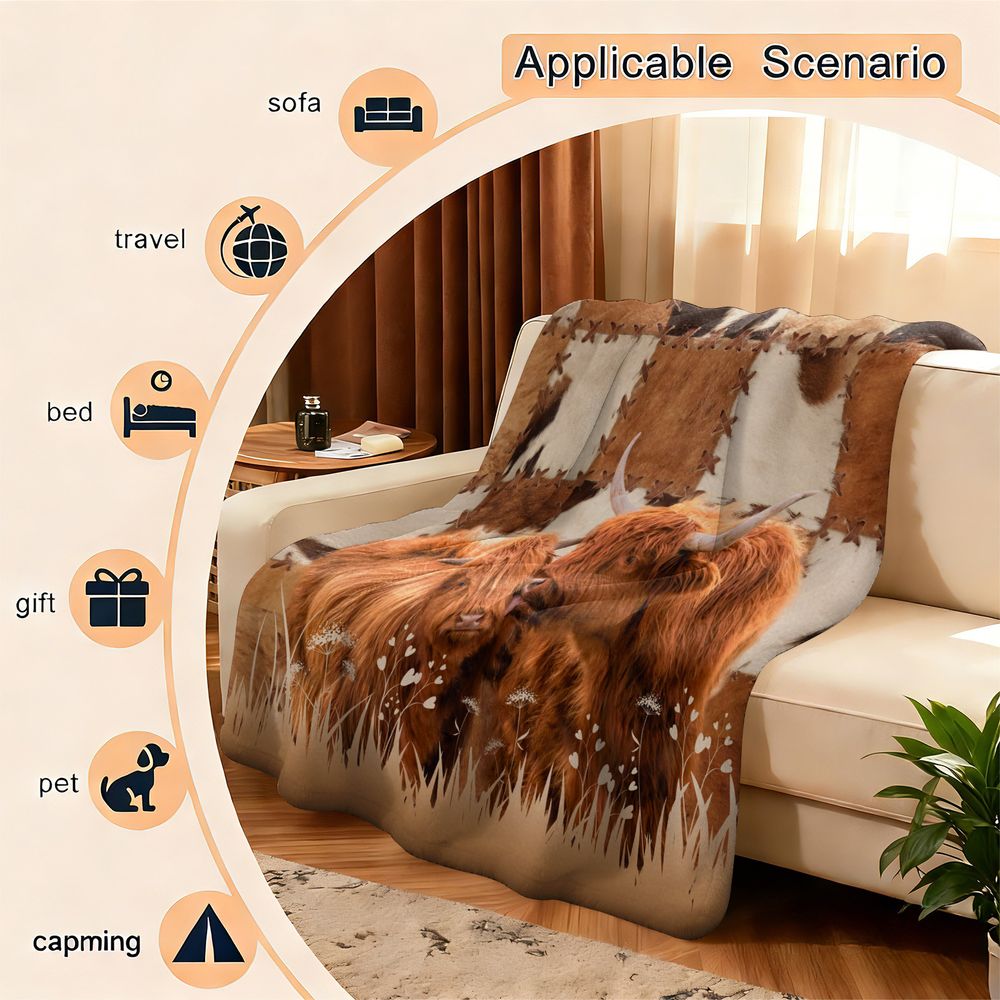 Highland Cattle Digital Print  - Highland Home Textiles recension och pris