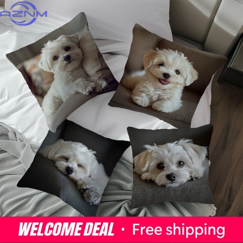 Maltese Dog Photo Print Cushio - Home Textiles Photos recension och pris