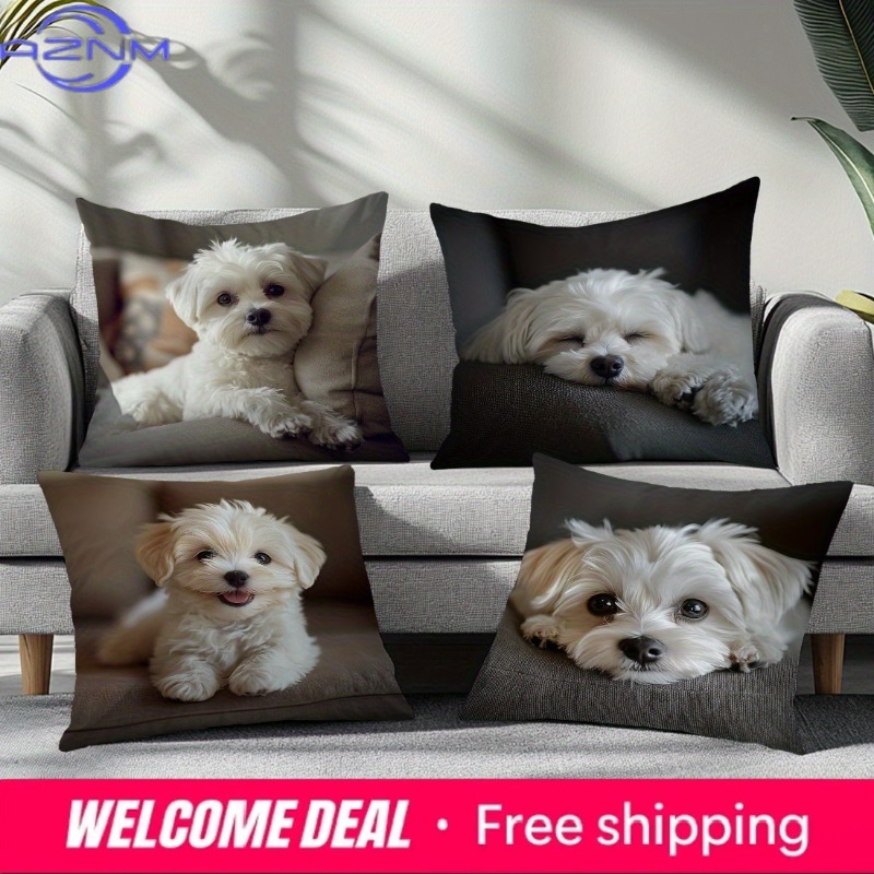 Maltese Dog Photo Print Cushio - Home Textiles Photos recension och pris
