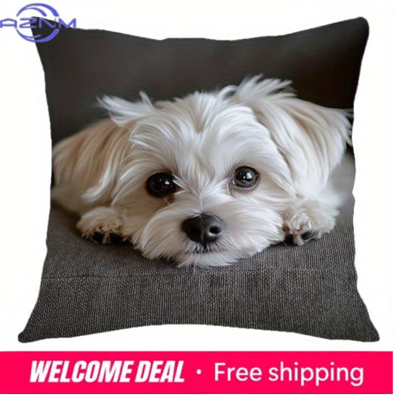 Maltese Dog Photo Print Cushio - Home Textiles Photos recension och pris