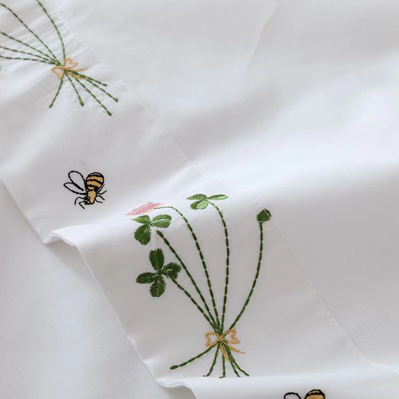 Pure White Bedding Sheet Flora - Luxury Home Textiles Usa recension och pris