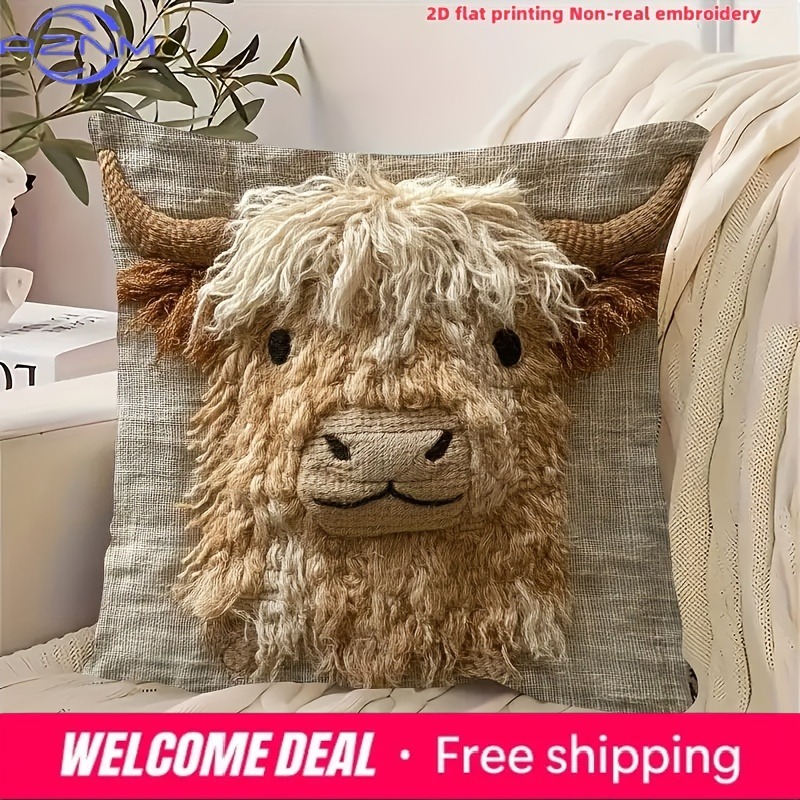 Cute Highland Cow Design 2D Fl - Highland Home Textiles recension och pris