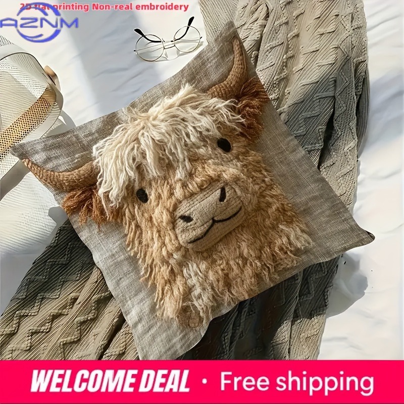 Cute Highland Cow Design 2D Fl - Highland Home Textiles recension och pris
