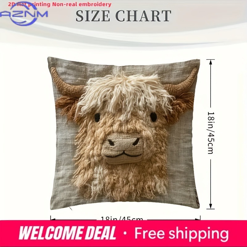 Cute Highland Cow Design 2D Fl - Highland Home Textiles recension och pris