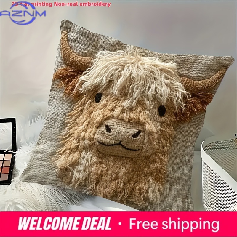 Cute Highland Cow Design 2D Fl - Highland Home Textiles recension och pris